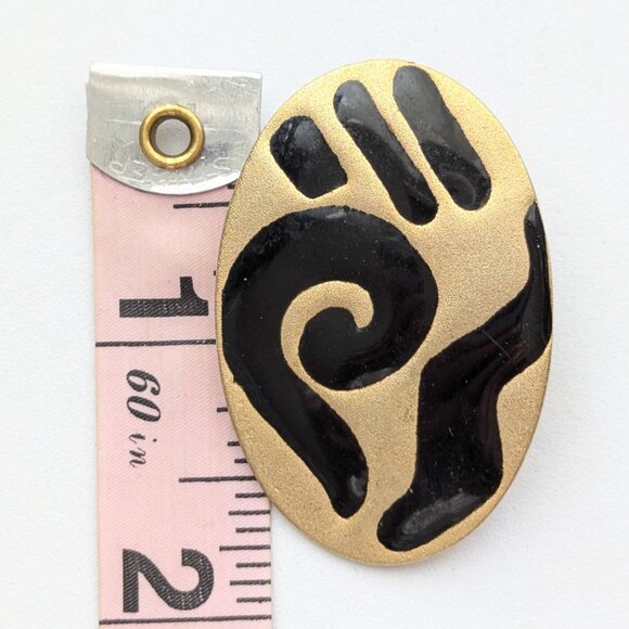 80s Modernist Style Stud Earrings 2" - Picture 4 of 4